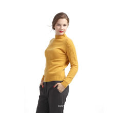 Most popular trendy style yellow knit sweater